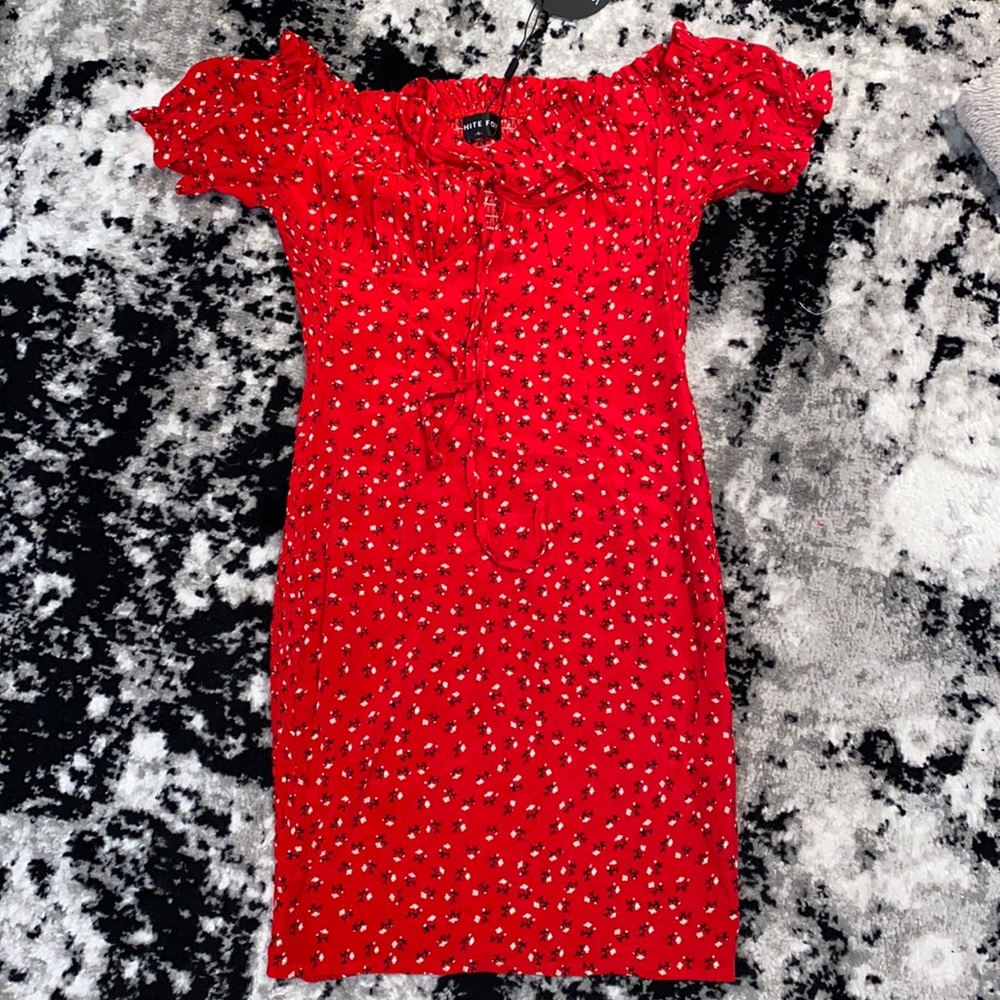 Red Floral Mini Dress
